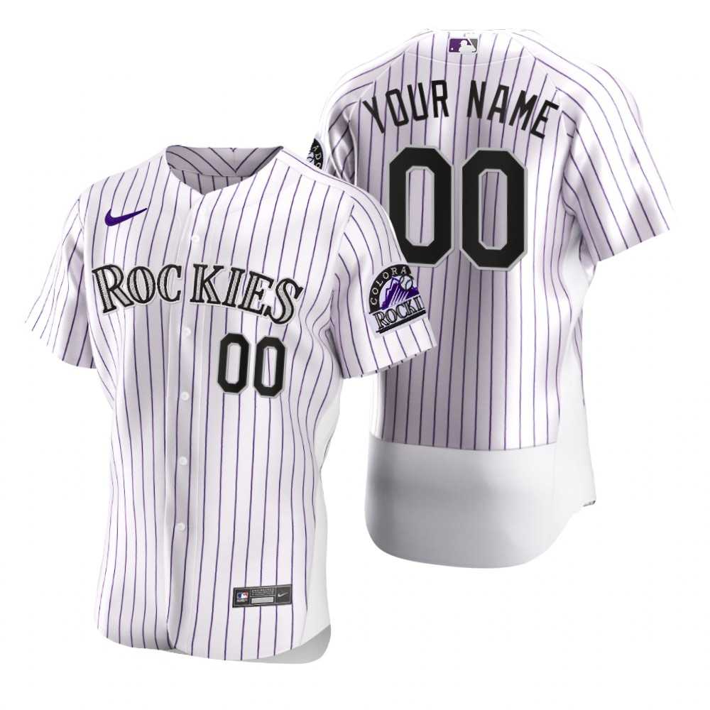 Colorado Rockies Customized Nike White 2020 Stitched MLB Flex Base Jersey